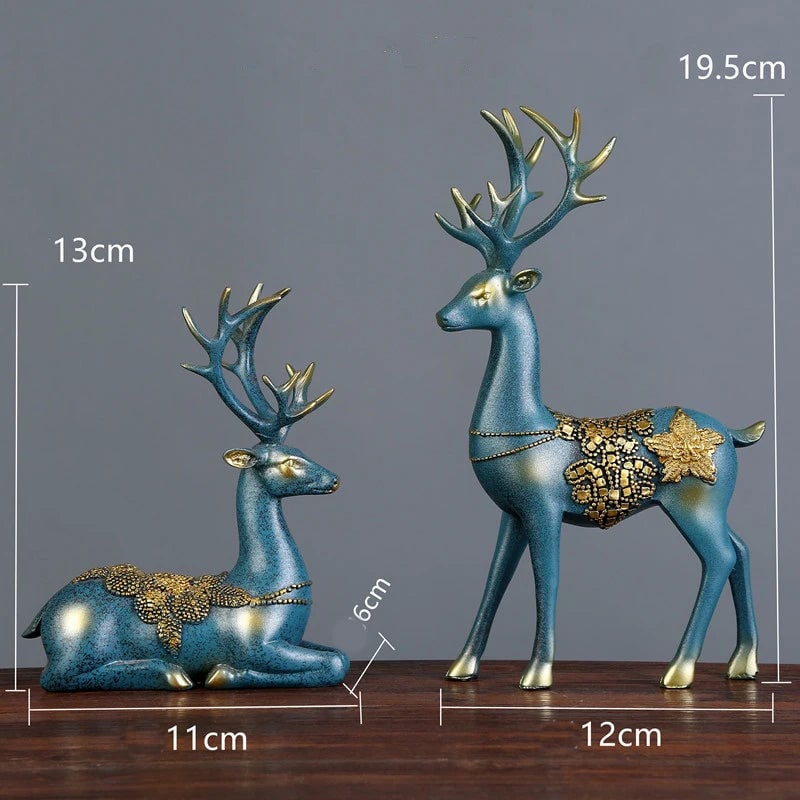 Nordic Deer Head Resin Sculpture - Modern Wall Mount Home Decor Figurine