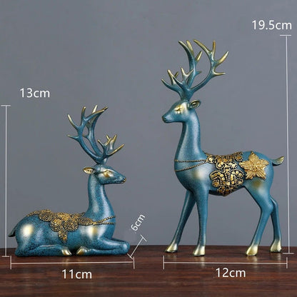 Nordic Deer Head Resin Sculpture - Modern Wall Mount Home Decor Figurine