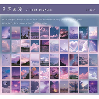 Natural Scenery Art Stickers Book - 50 Sheets Aesthetic Landscape