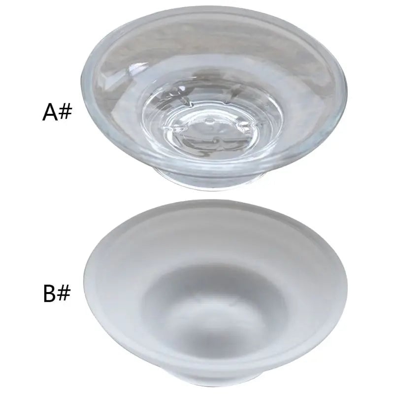 Round Clear Glass Soap Dish Storage Box Bathroom Shower Holder