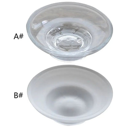 Round Clear Glass Soap Dish Storage Box Bathroom Shower Holder