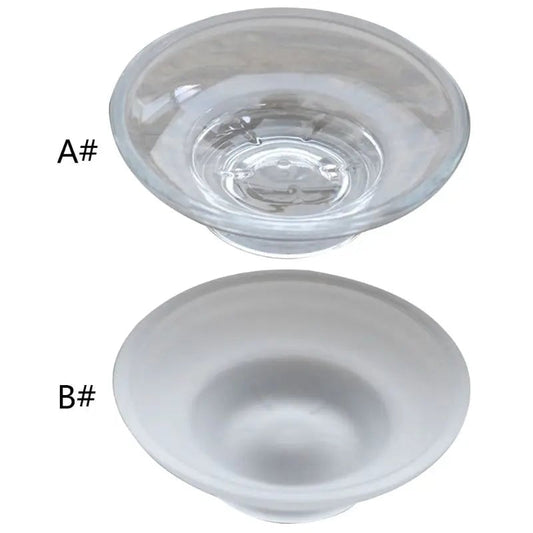 Round Clear Glass Soap Dish Storage Box Bathroom Shower Holder