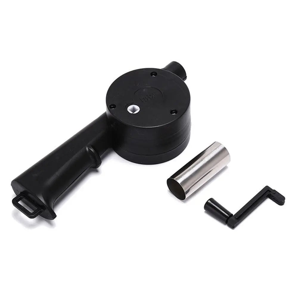 Manual Crank BBQ Fan Air Blower - Hand Operated Fire Bellows Tool