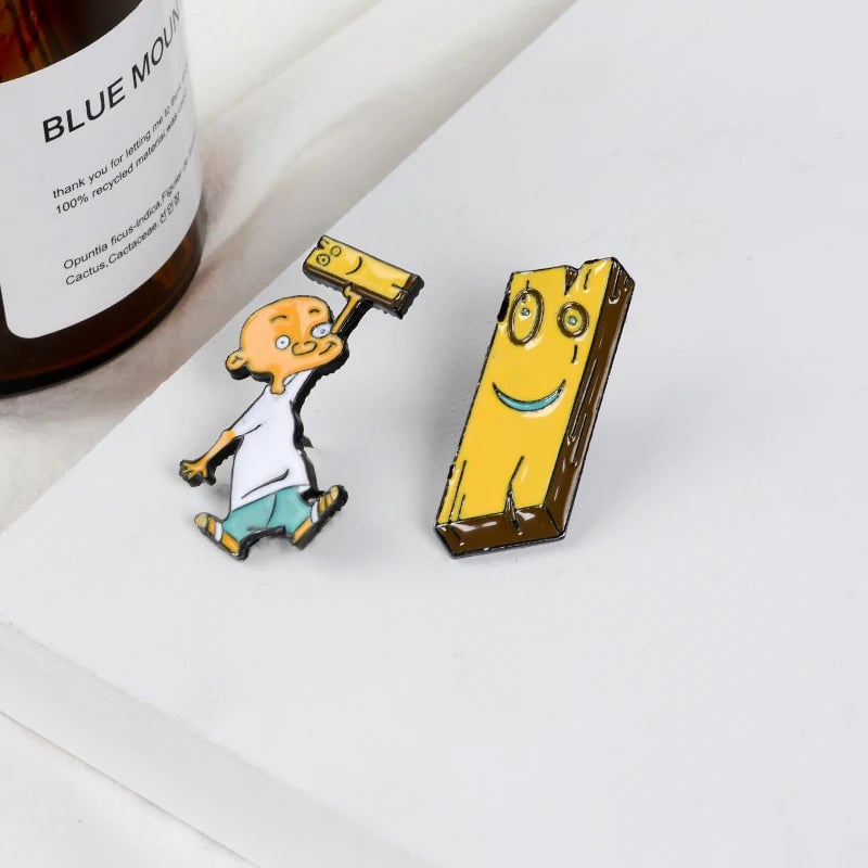 Jonny & Plank Enamel Pin - Ed Edd n Eddy Anime Badge Lapel Brooch