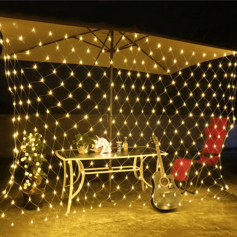 LED Net Christmas Lights 3M×2M 204LEDs Waterproof Mesh Garland