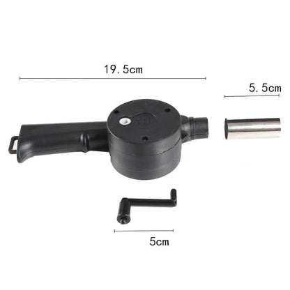 Manual Crank BBQ Fan Air Blower - Hand Operated Fire Bellows Tool