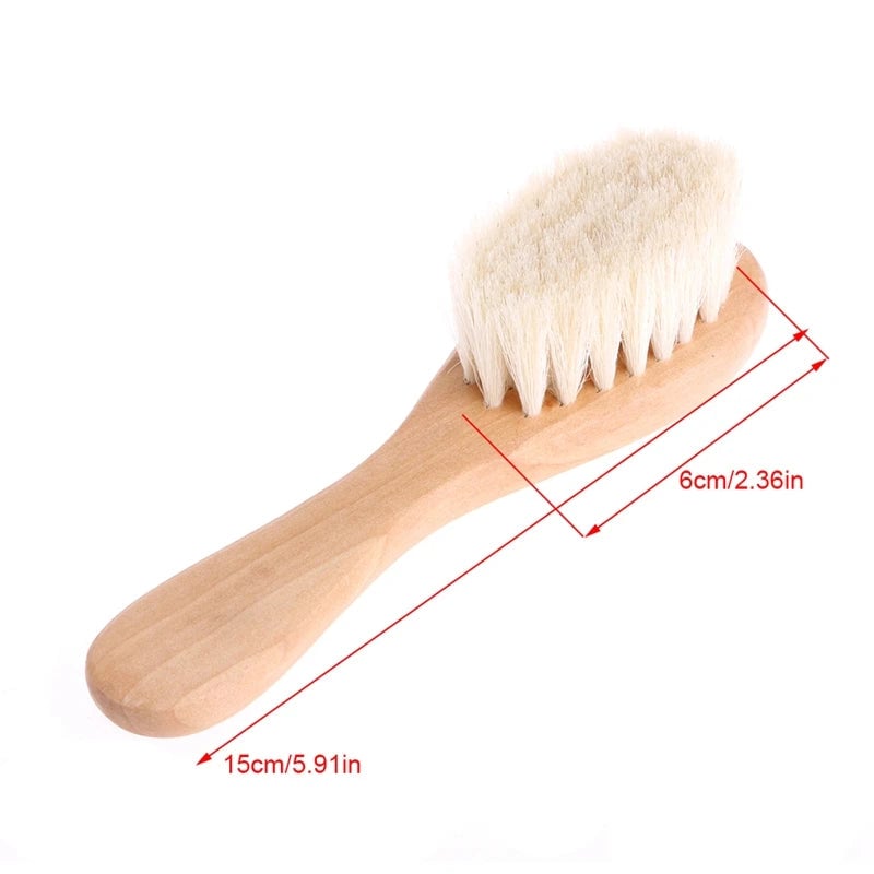 Natural Wood Handle Baby Hairbrush & Comb Set Newborn Head Massager
