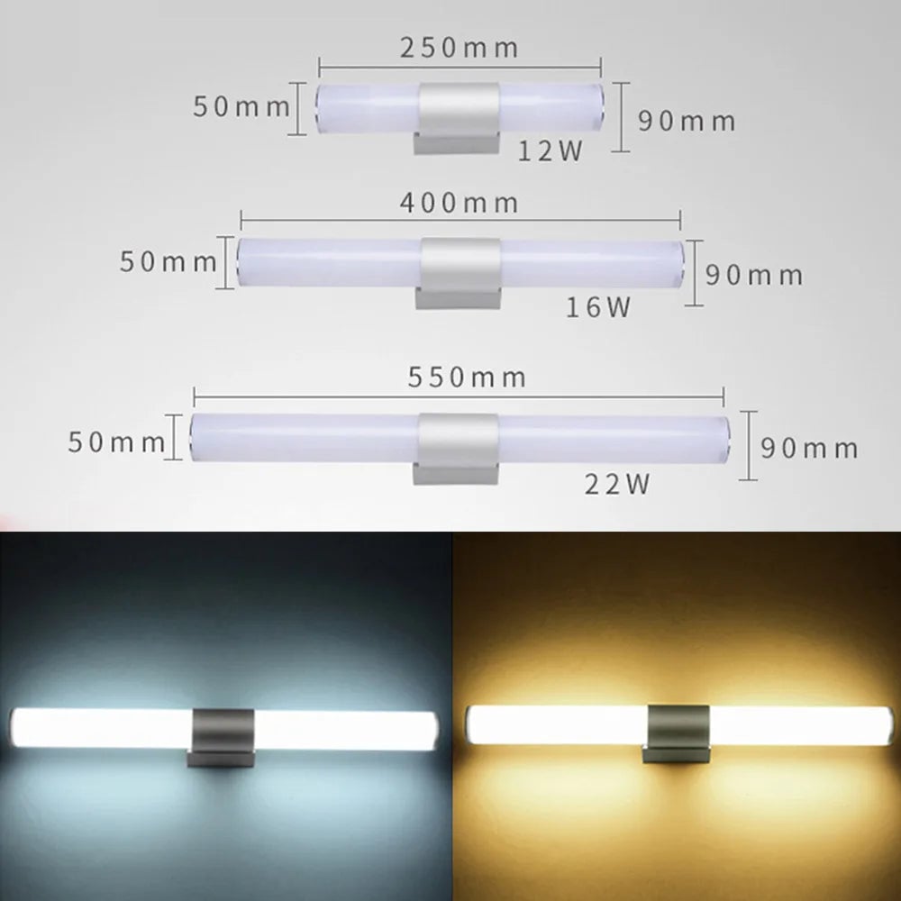 LED Wall Light 12W 16W 22W Bathroom Mirror Cabinet Lighting AC85-265V