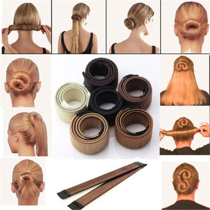 DIY Hair Bun Maker Donut Tool Synthetic Braider French Twist 6 Colors