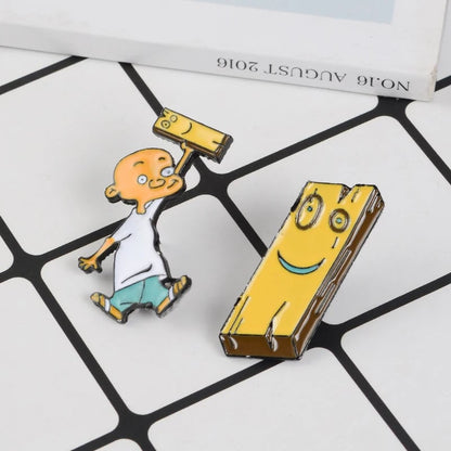 Jonny & Plank Enamel Pin - Ed Edd n Eddy Anime Badge Lapel Brooch