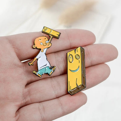 Jonny & Plank Enamel Pin - Ed Edd n Eddy Anime Badge Lapel Brooch