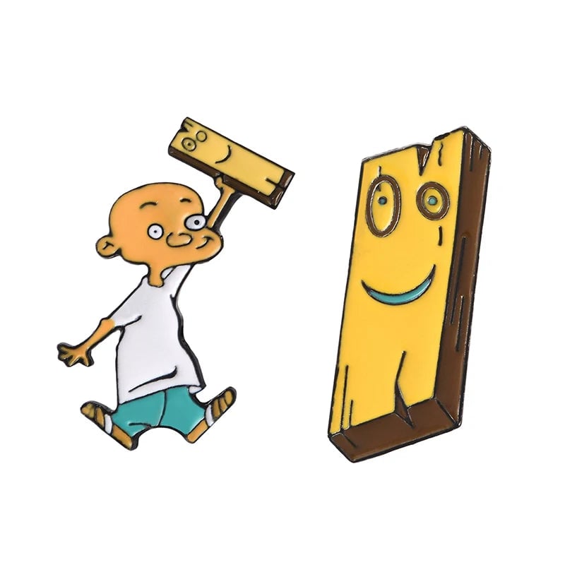 Jonny & Plank Enamel Pin - Ed Edd n Eddy Anime Badge Lapel Brooch