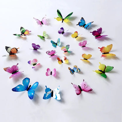 12Pcs 3D Luminous Butterfly Wall Stickers Glow-in-Dark Home Decals