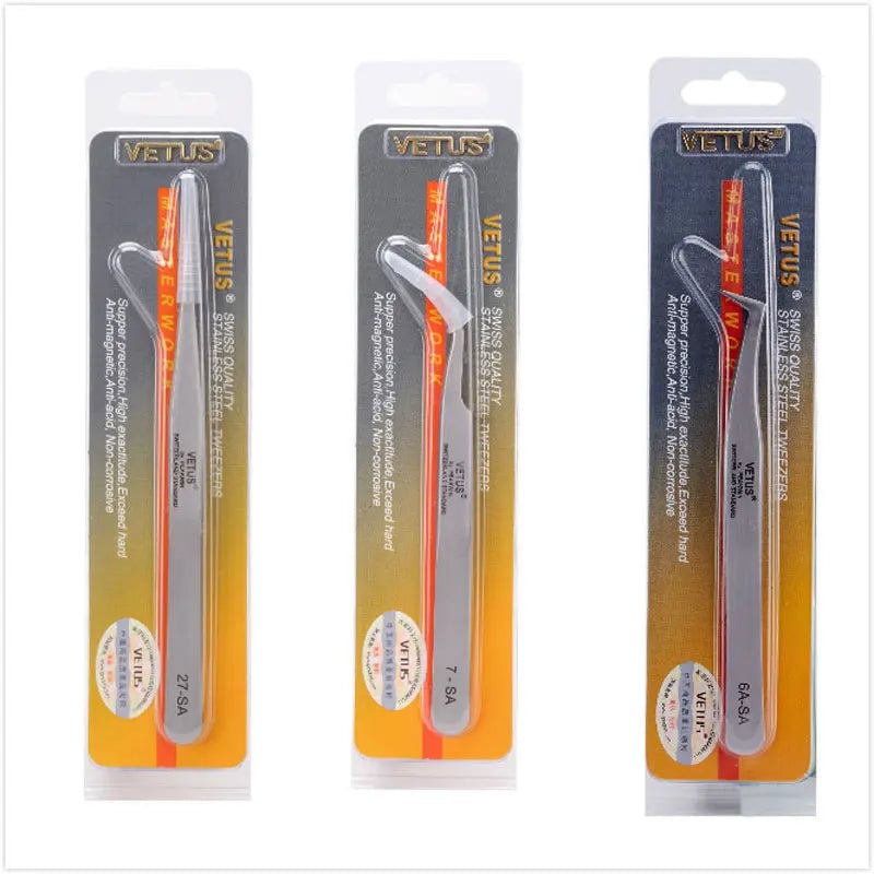 VETUS 6A-SA Stainless Steel Precision Tweezers 3D 6D Volume Lash