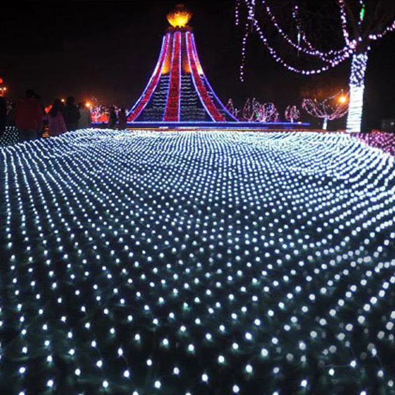 LED Net Christmas Lights 3M×2M 204LEDs Waterproof Mesh Garland