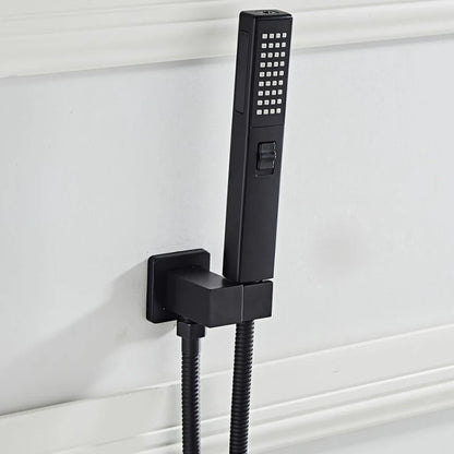 Black Handheld Shower Head 2 Function with Bracket & 150cm Hose