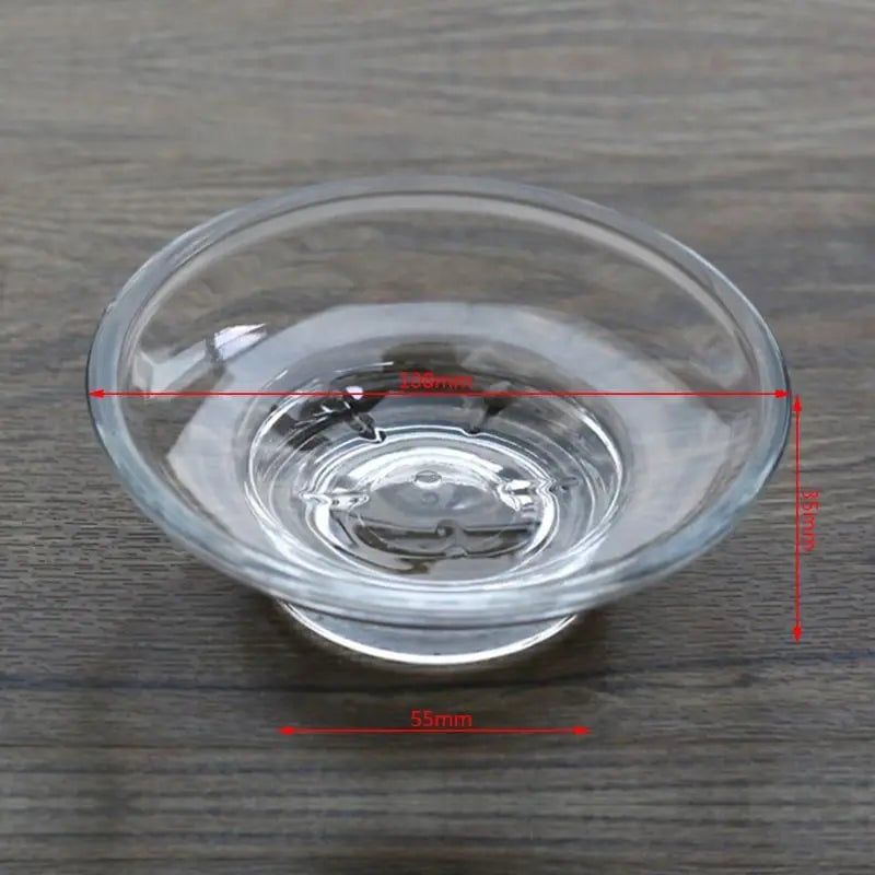 Round Clear Glass Soap Dish Storage Box Bathroom Shower Holder