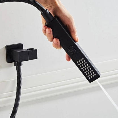 Black Handheld Shower Head 2 Function with Bracket & 150cm Hose