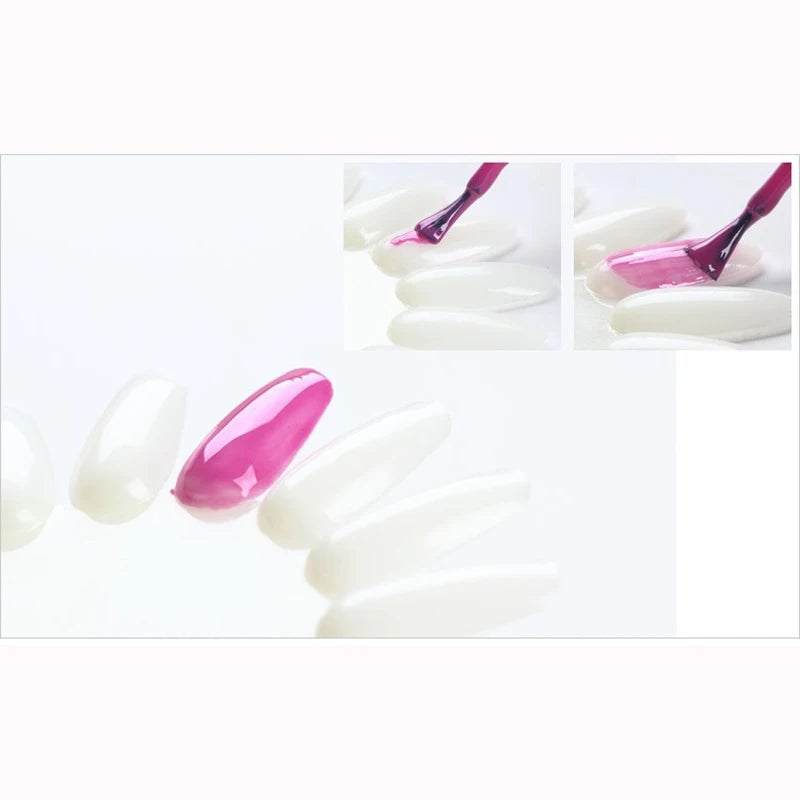 5PCS Clear False Nail Tips Display Chart - Acrylic Gel Polish Practice