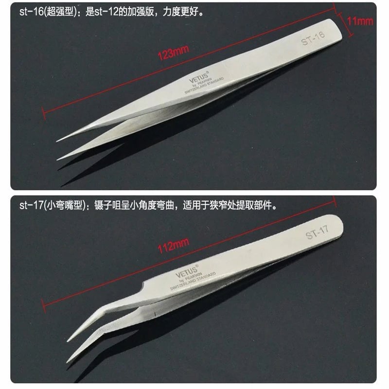Vetus Professional Eyelash Tweezers Stainless Steel Antistatic
