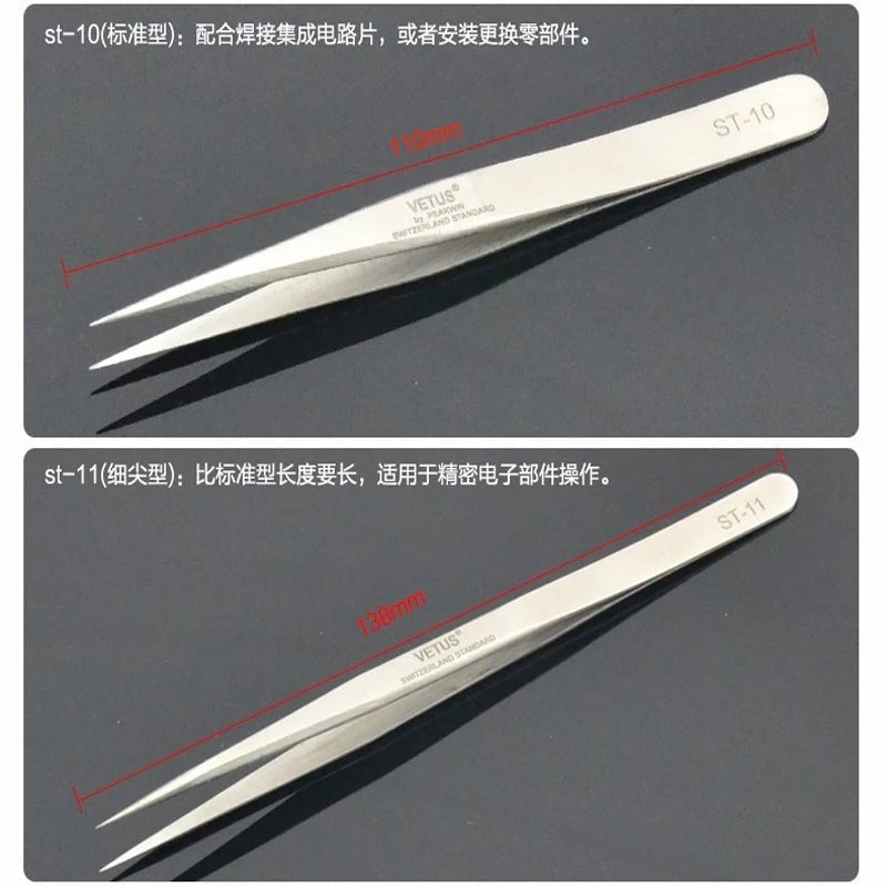 Vetus Professional Eyelash Tweezers Stainless Steel Antistatic