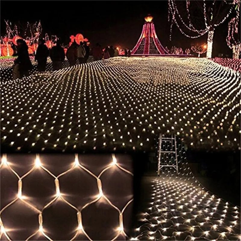 LED Net Christmas Lights 3M×2M 204LEDs Waterproof Mesh Garland