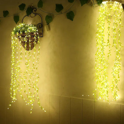 LED Artificial Ivy Garland 6ft Fake Vine String Lights Willow