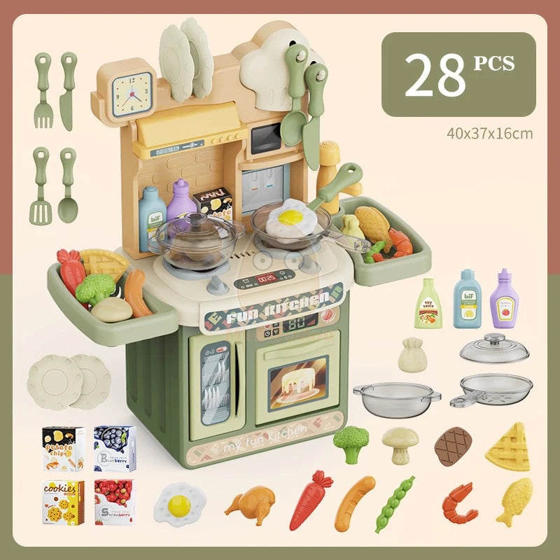 Kids Kitchen Pretend Play Cooking Chef Set Educational Learning Toy