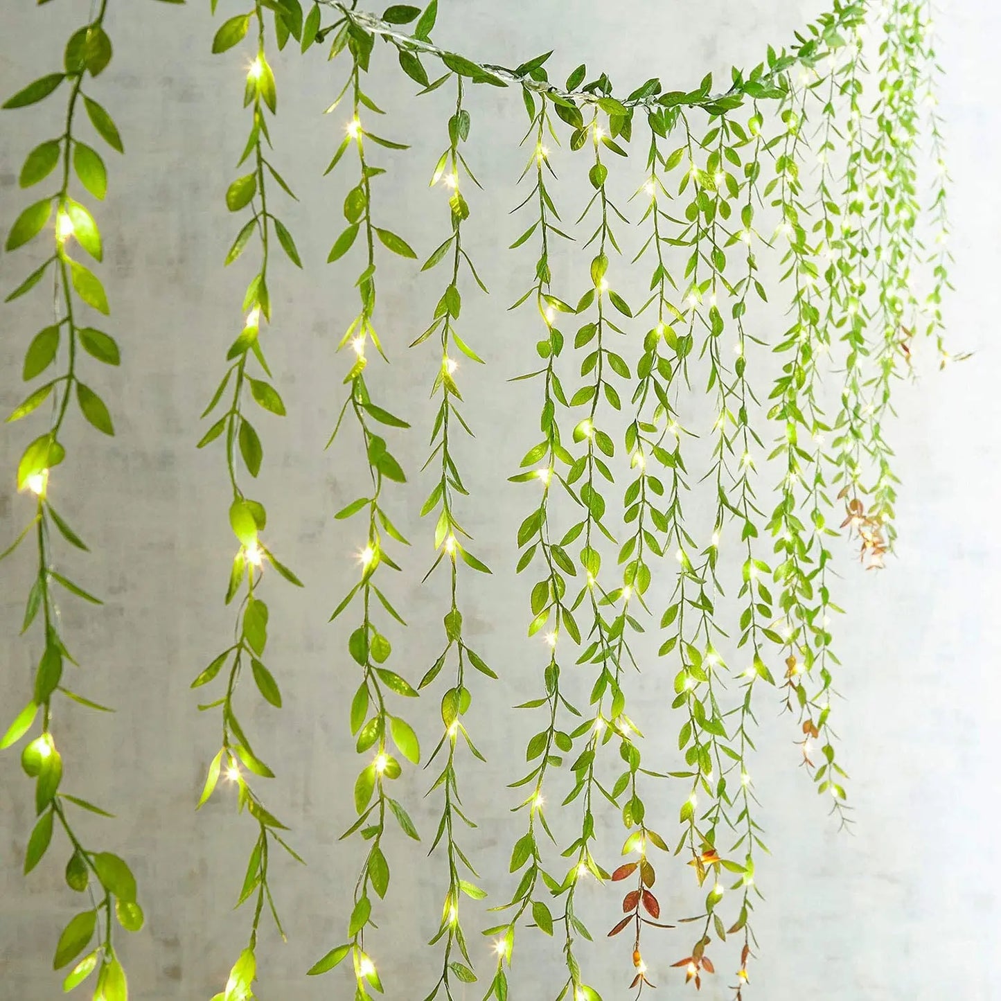 LED Artificial Ivy Garland 6ft Fake Vine String Lights Willow
