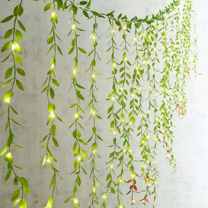 LED Artificial Ivy Garland 6ft Fake Vine String Lights Willow