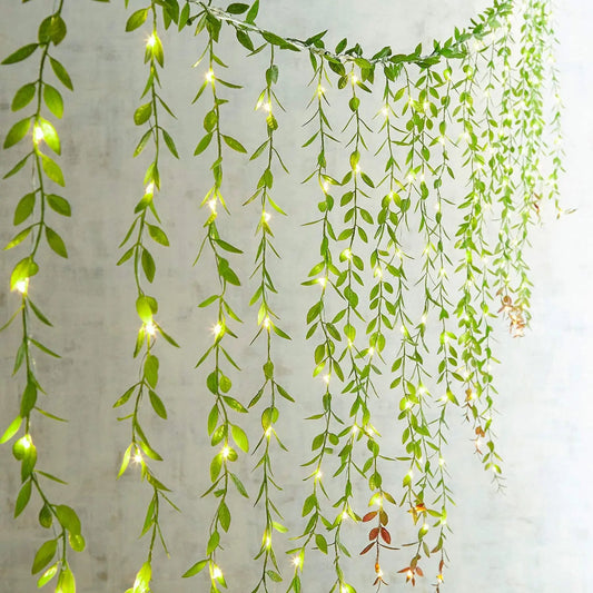 LED Artificial Ivy Garland 6ft Fake Vine String Lights Willow