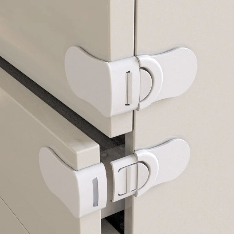 White Plastic Baby Safety Drawer Cabinet Locks Child Protection