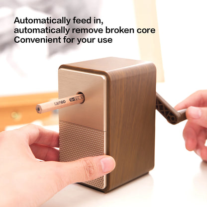 DELI Hand Crank Pencil Sharpener - Adjustable Table Mount Machine