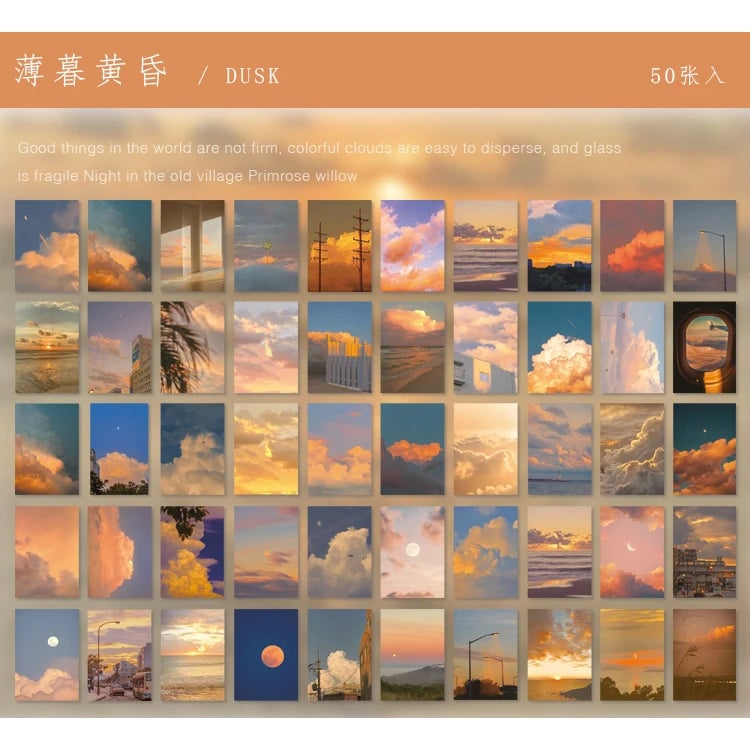 Natural Scenery Art Stickers Book - 50 Sheets Aesthetic Landscape