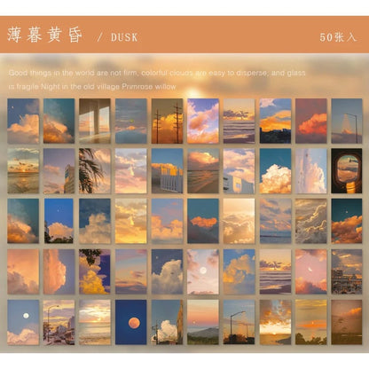 Natural Scenery Art Stickers Book - 50 Sheets Aesthetic Landscape