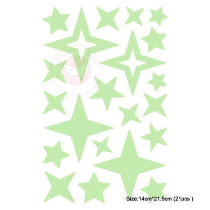 Glow in Dark 3D Moon Stars Wall Stickers - Kids Room Decor Decals