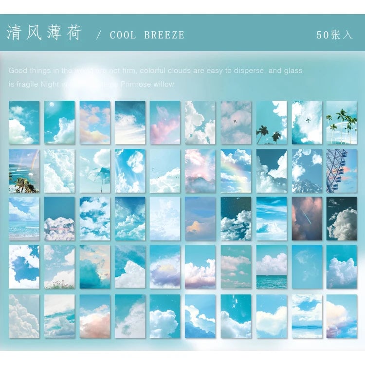 Natural Scenery Art Stickers Book - 50 Sheets Aesthetic Landscape