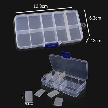 Adjustable Plastic Storage Organizer Box 10/15 Grid Jewelry Beads