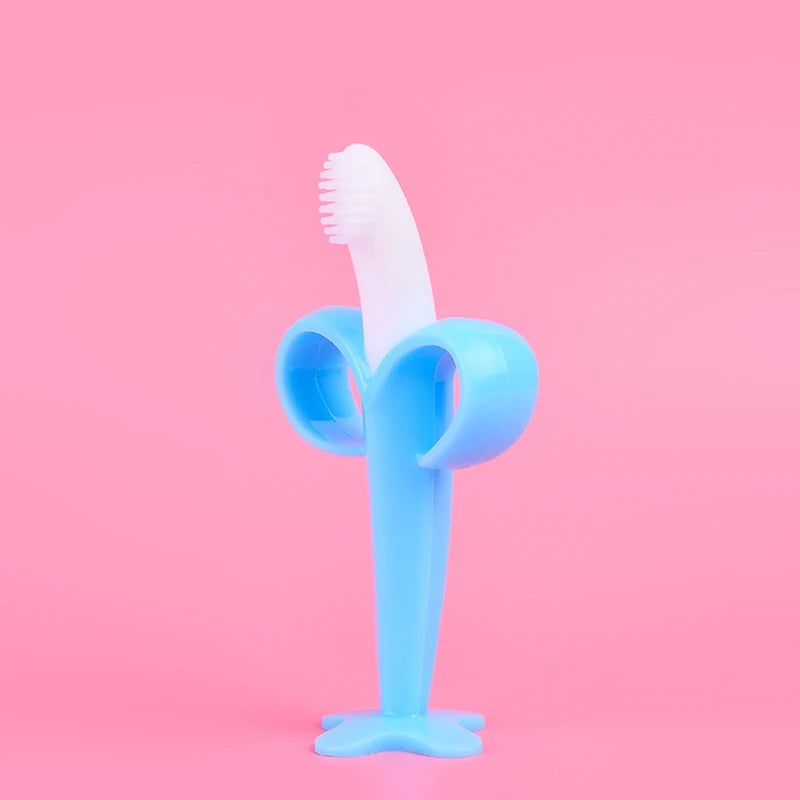 BPA Free Silicone Banana Teething Toothbrush for Babies & Infants
