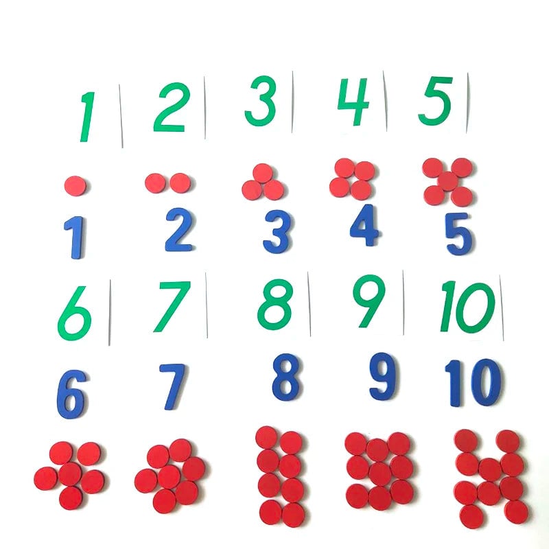 Wooden Montessori Number Cards Math Counting Game Educational Toy