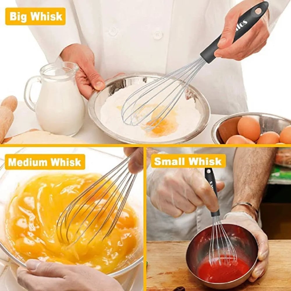 WALFOS Stainless Steel Manual Wire Egg Beater Kitchen Baking Tool
