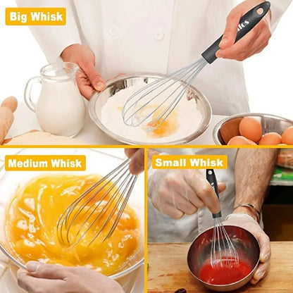 WALFOS Stainless Steel Manual Wire Egg Beater Kitchen Baking Tool
