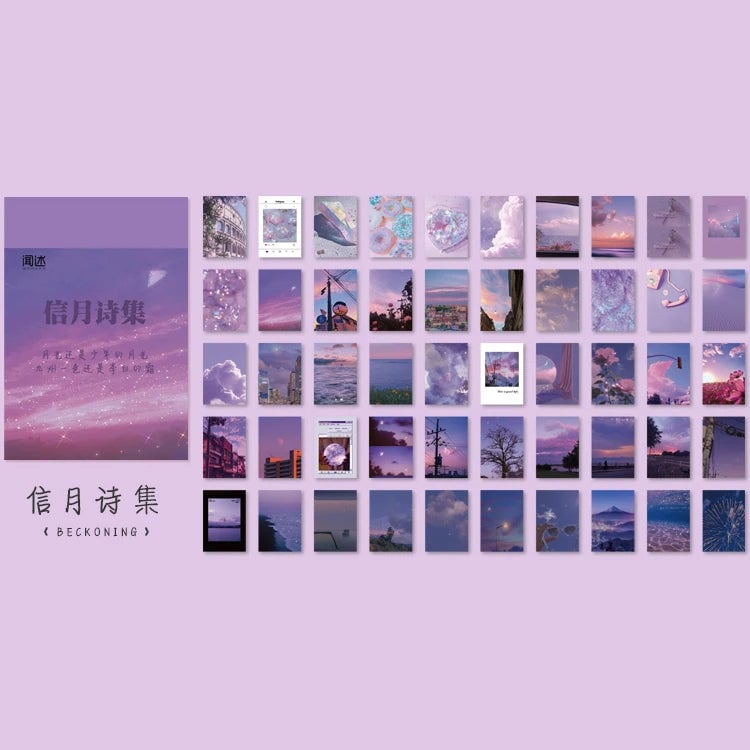 Natural Scenery Art Stickers Book - 50 Sheets Aesthetic Landscape