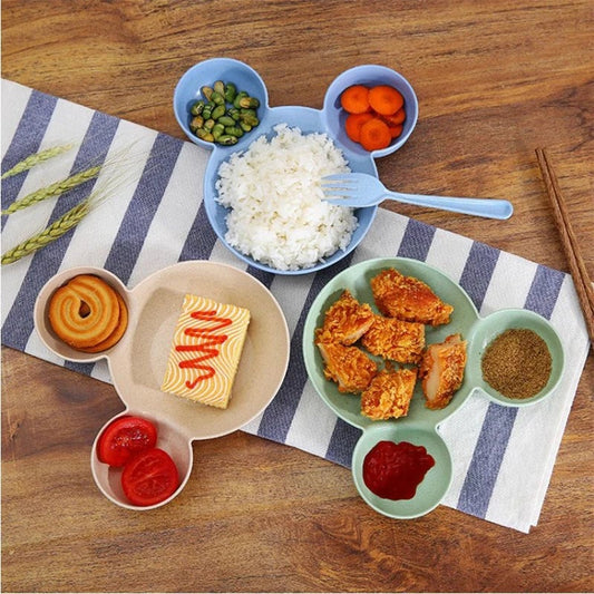 BPA Free Divided Baby Plates & Bowl Set - Infant Feeding Tableware
