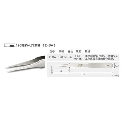VETUS 6A-SA Stainless Steel Precision Tweezers 3D 6D Volume Lash