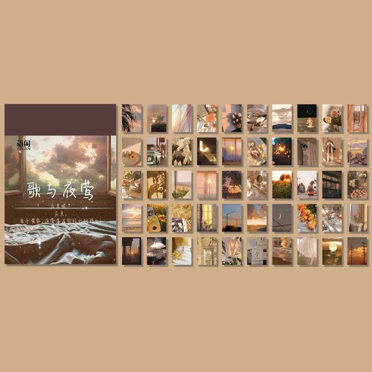 Natural Scenery Art Stickers Book - 50 Sheets Aesthetic Landscape