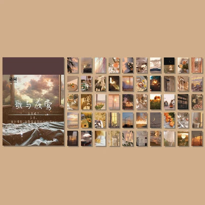Natural Scenery Art Stickers Book - 50 Sheets Aesthetic Landscape