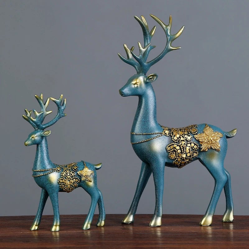Nordic Deer Head Resin Sculpture - Modern Wall Mount Home Decor Figurine