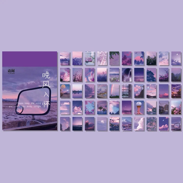 Natural Scenery Art Stickers Book - 50 Sheets Aesthetic Landscape
