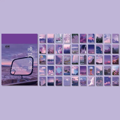 Natural Scenery Art Stickers Book - 50 Sheets Aesthetic Landscape
